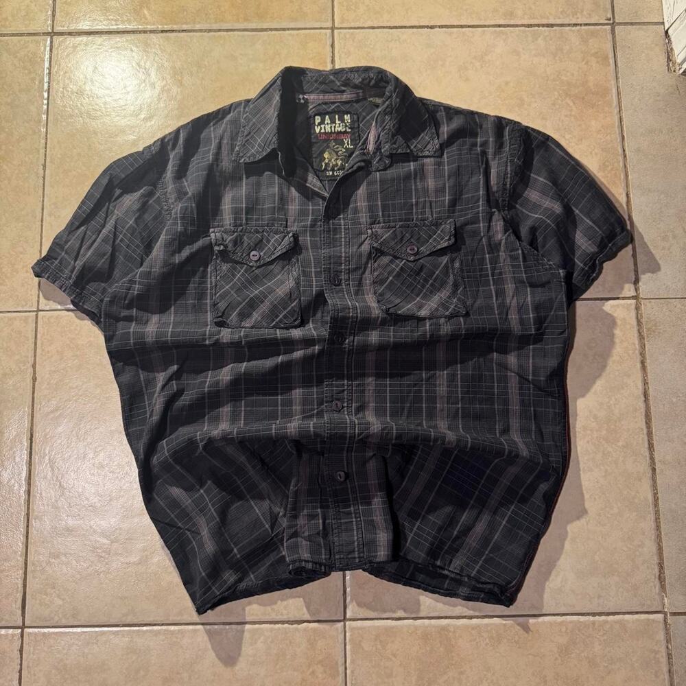 Y2k 2000s palm vintage black button up Size XL in Mens